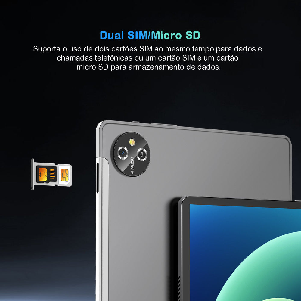 Xixaomiro 3 in 1 Tablet, 10.1-Inch Android 13 Tablet, 8GB+256GB with Keyboard Case Mouse, 1920x1200 Screen, Octa-Core Processor, 32MP/16MP Camera, 8800mAh Battery, Dual SIM Slot